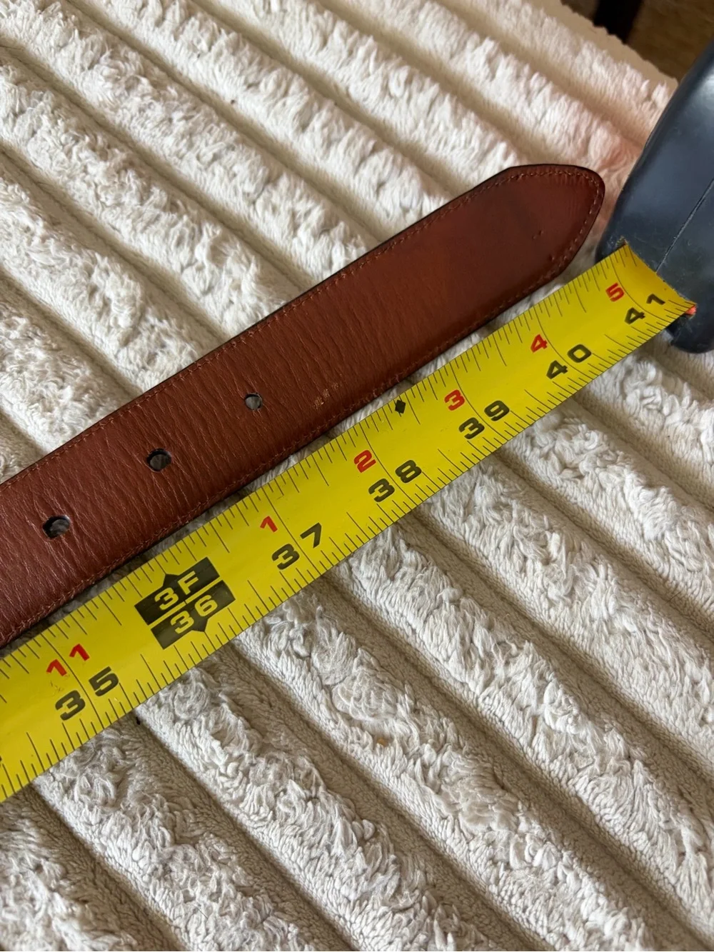 Cole Haan Black Leather Belt with Gold Buckle